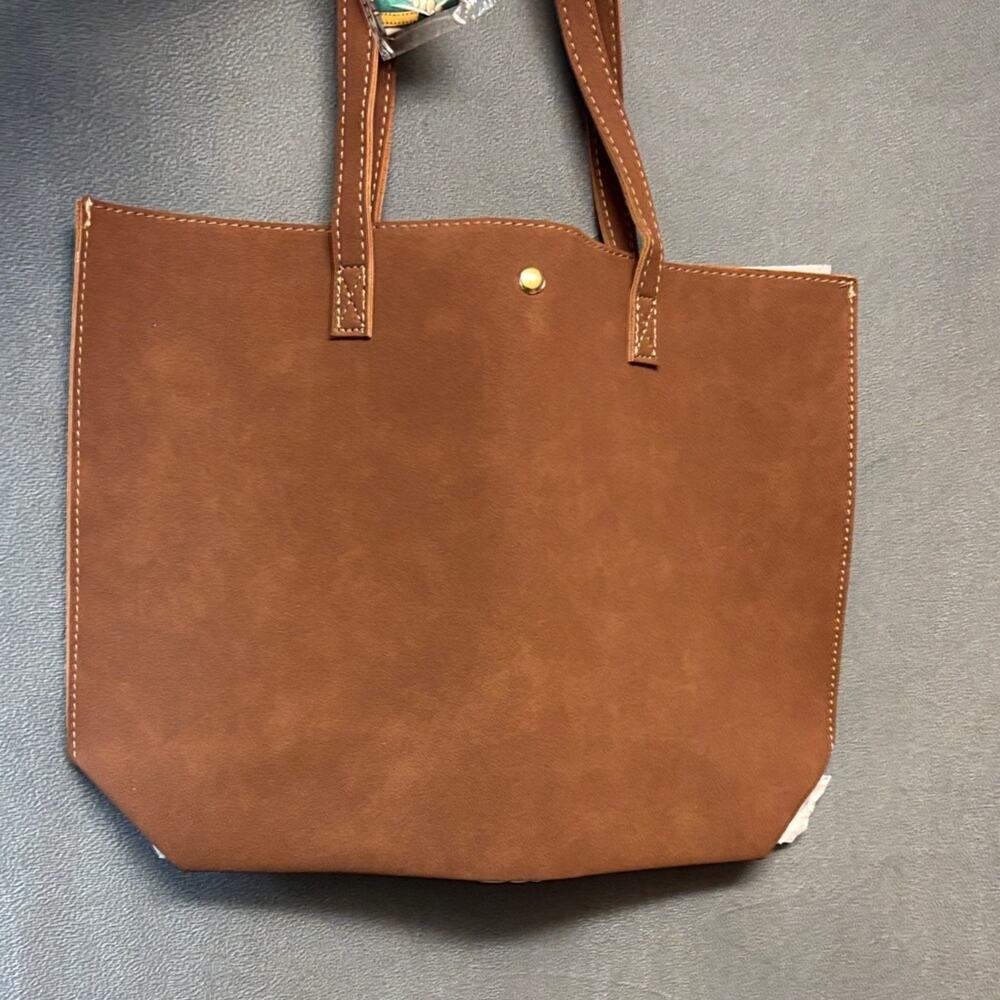 Dreuba Brown Faux Leather Tote Bag NWT Witchy Gothy Soft Comfy Everyday